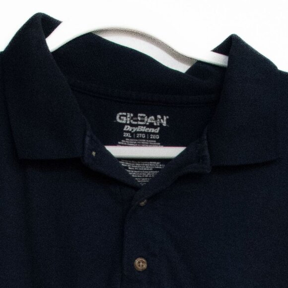 Gildan DryBlend Navy Polo Shirt - 2XL Short-Sleeve - Picture 2 of 8